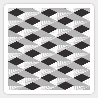 Geometric 3d grey. silver. black. white. Sticker